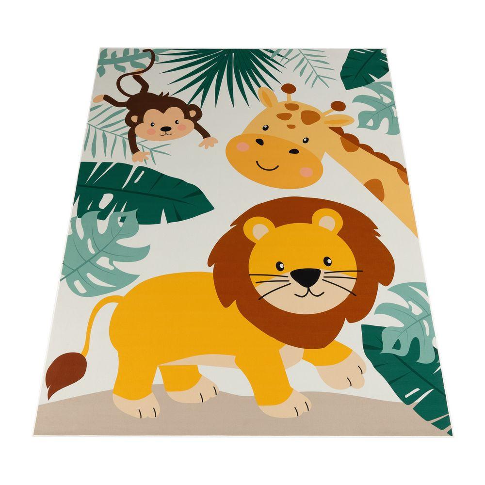 Kinderteppich Kinderzimmer Zoo Tiere Rutschfest Unisex  200X290CM von Paco Home