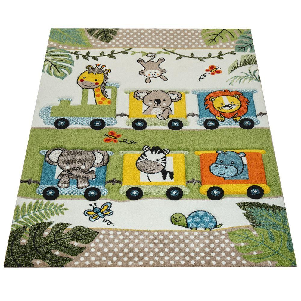 Paco Home - Kinderteppich Tiere Lokomotive Dschungel, 120X170CM von Paco Home