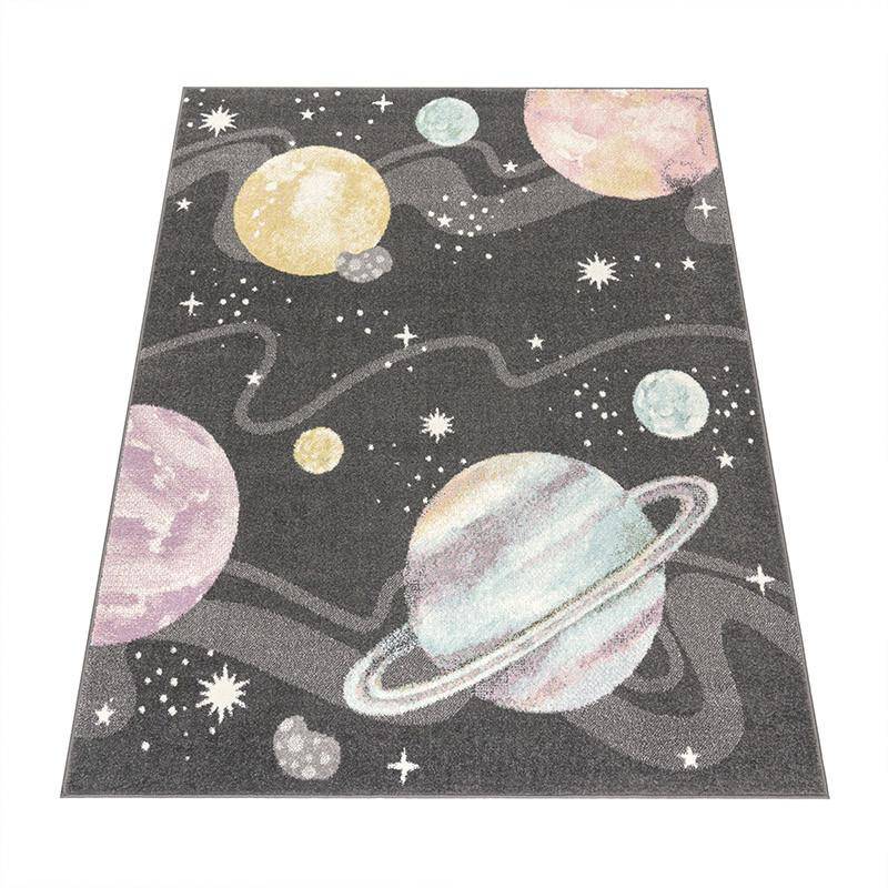 Kinderteppich Weltall Universum Antrazith Unisex  120X160CM von Paco Home