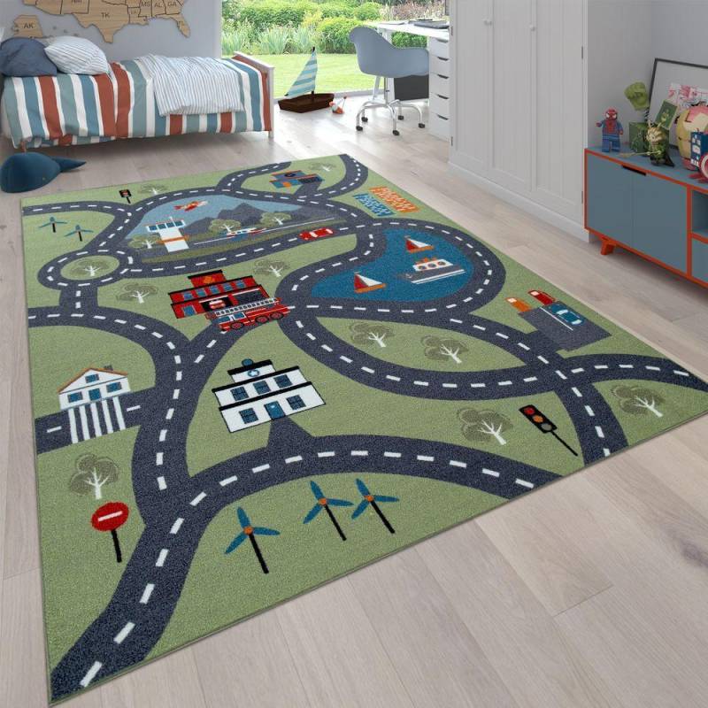 Spielteppich Kinderzimmer Stadt Unisex  140x200 cm von Paco Home