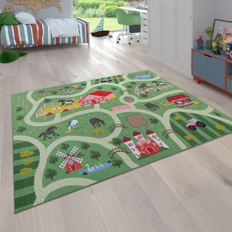 Paco Home - Spielteppich Straßen Motiv Pferde, 200 cm von Paco Home