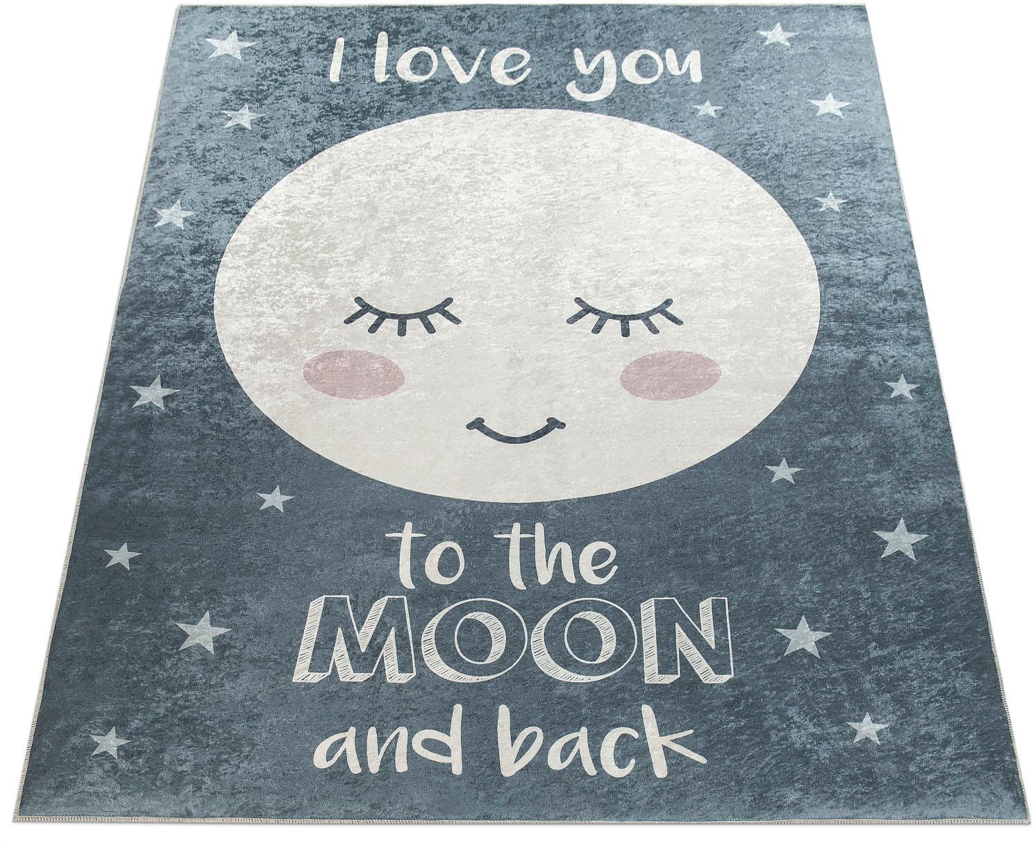 Paco Home Kinderteppich »Aleyna 103«, rechteckig, 6 mm Höhe, Kinder Design, niedliches Mond Motiv mit Schriftzug, Kinderzimmer Paco Home Kinderteppich »Aleyna 103«, rechteckig, 6 mm Höhe, Kinder Design, niedliches Mond Motiv mit Schriftzug, Kinderzimmer von PACO HOME