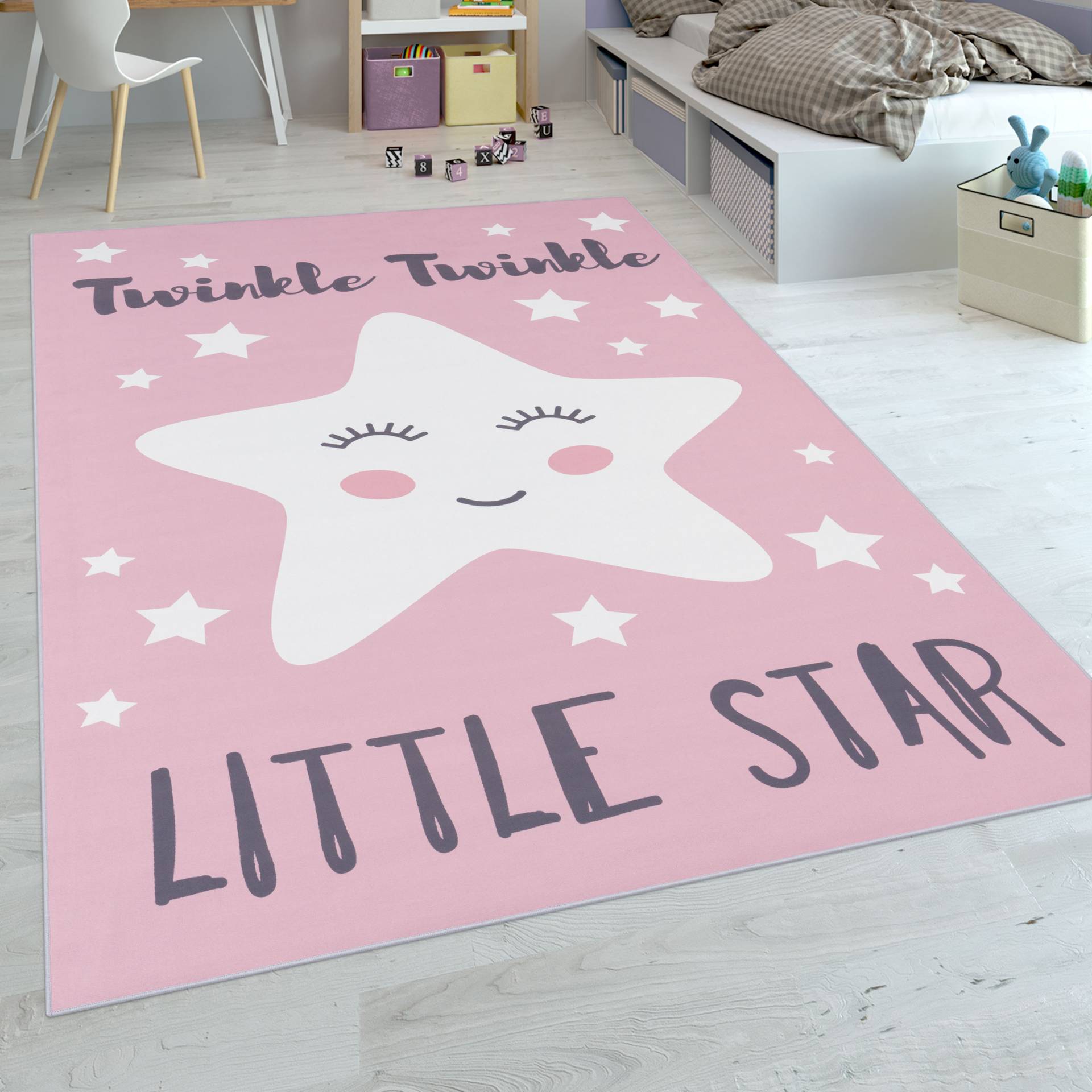 Paco Home Kinderteppich »Aleyna 105«, rechteckig, 6 mm Höhe, Kinder Design, niedliches Stern Motiv mit Schriftzug, Kinderzimmer Paco Home Kinderteppich »Aleyna 105«, rechteckig, 6 mm Höhe, Kinder Design, niedliches Stern Motiv mit Schriftzug, Kinderzimmer von PACO HOME