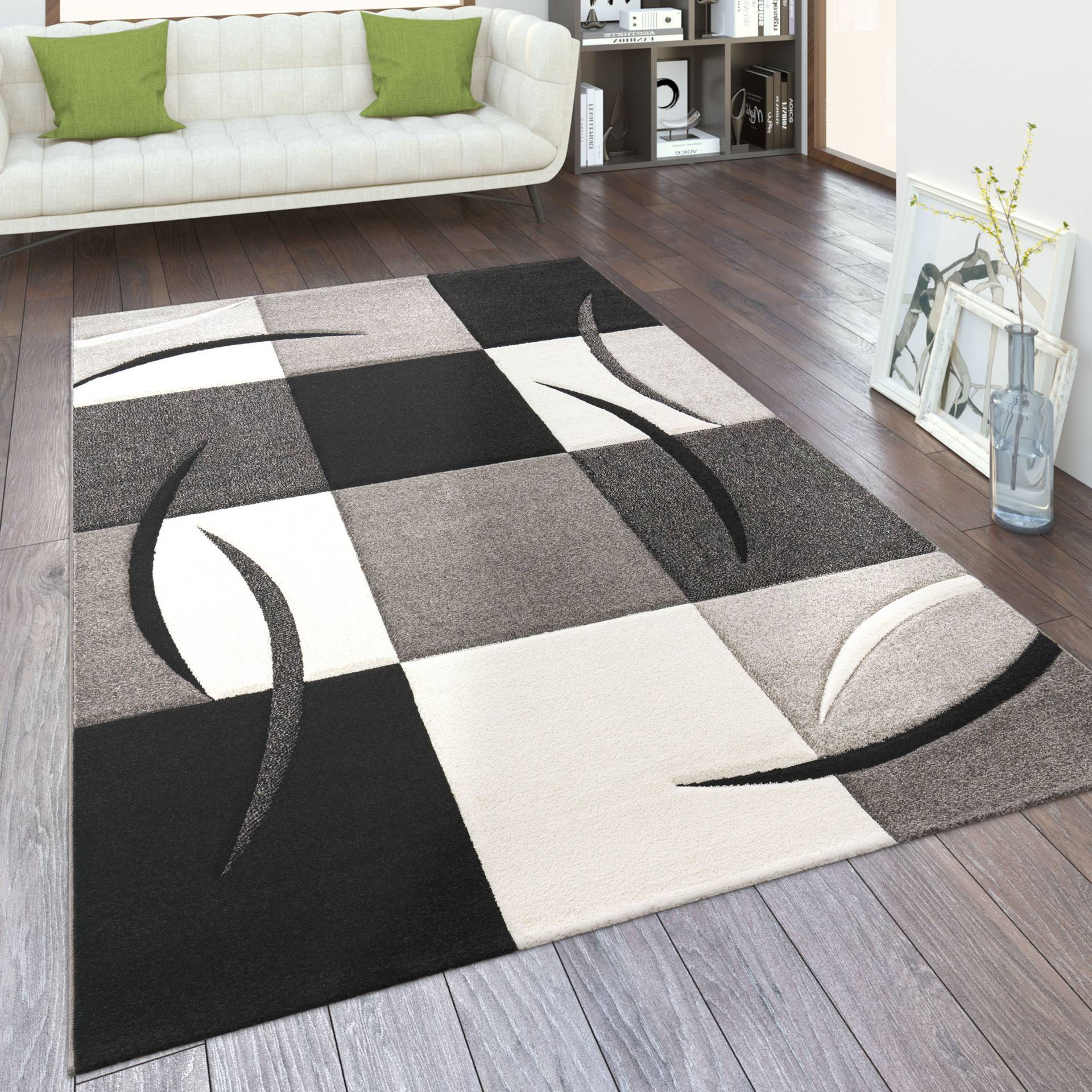 Paco Home Teppich »Diamond 665«, rechteckig, 17 mm Höhe, Karo Muster, 3D-Design, auch als Läufer, Wohnzimmer, Schlafzimmer Paco Home Teppich »Diamond 665«, rechteckig, 17 mm Höhe, Karo Muster, 3D-Design, auch als Läufer, Wohnzimmer, Schlafzimmer von PACO HOME
