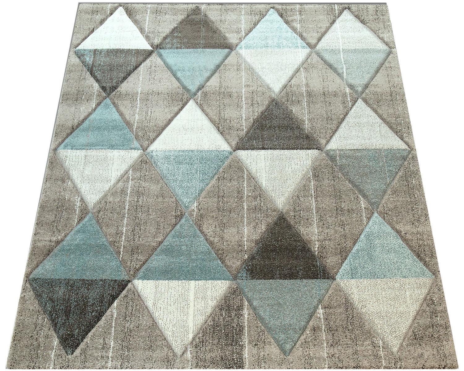 Paco Home Teppich »Lara 234«, rechteckig, 16 mm Höhe, Kurzflor, modernes Rauten Design, handgefertigter Konturenschnitt Paco Home Teppich »Lara 234«, rechteckig, 16 mm Höhe, Kurzflor, modernes Rauten Design, handgefertigter Konturenschnitt von PACO HOME