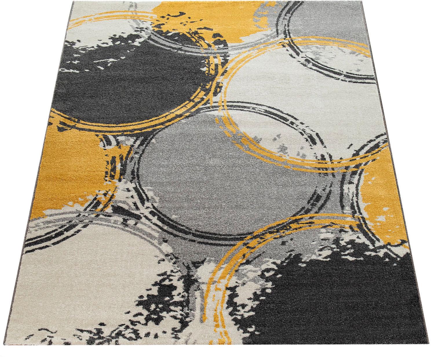 Paco Home Teppich »Pattern 129«, rechteckig, 15 mm Höhe, Kurzflor, modernes Design mit Kreisen Paco Home Teppich »Pattern 129«, rechteckig, 15 mm Höhe, Kurzflor, modernes Design mit Kreisen von PACO HOME