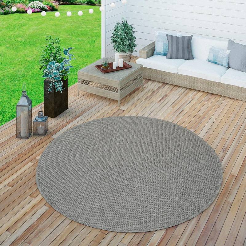 Paco Home Teppich »Timber 125«, rund, 4 mm Höhe, Flachgewebe, Sisal Optik, In- und Outdoor geeignet, Wohnzimmer von PACO HOME