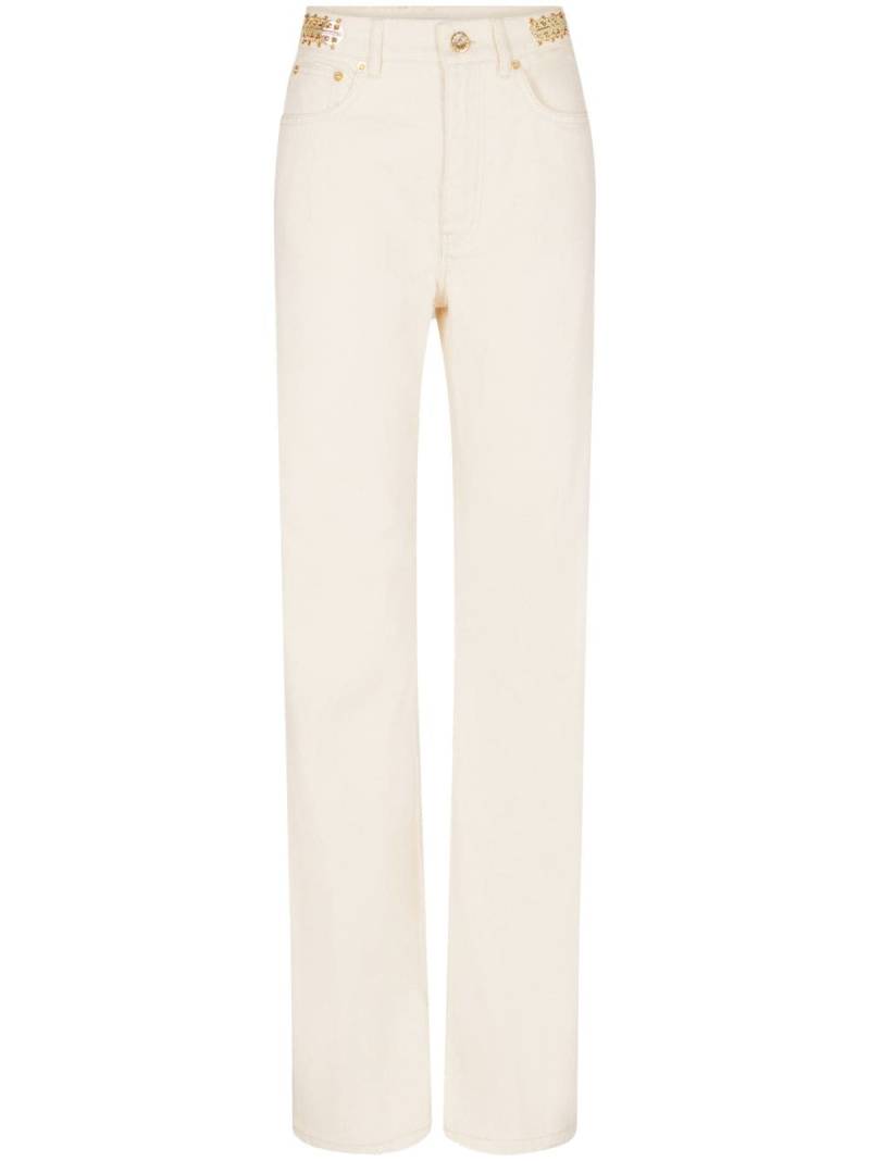 Rabanne Disc-embellished straight-leg trousers - White von Rabanne