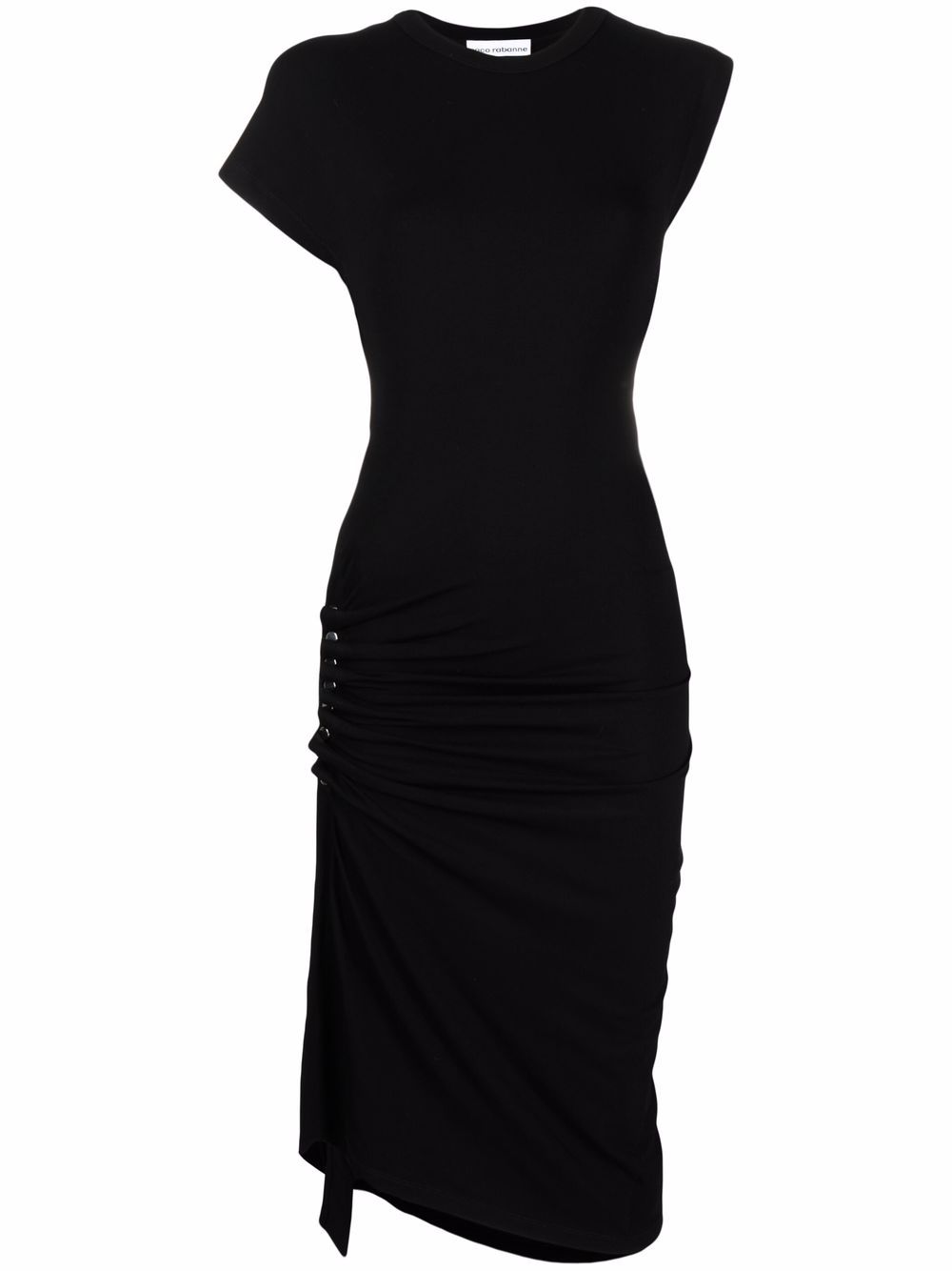 Rabanne asymmetric midi dress - Black von Rabanne