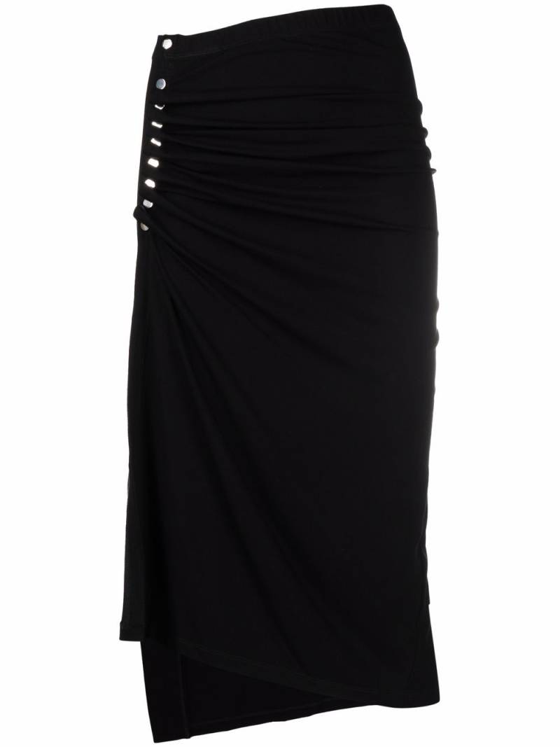 Rabanne asymmetric midi skirt - Black von Rabanne