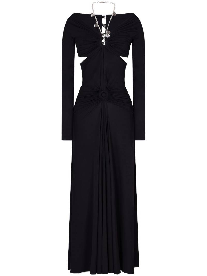 Rabanne chain-detail draped long dress - Black von Rabanne