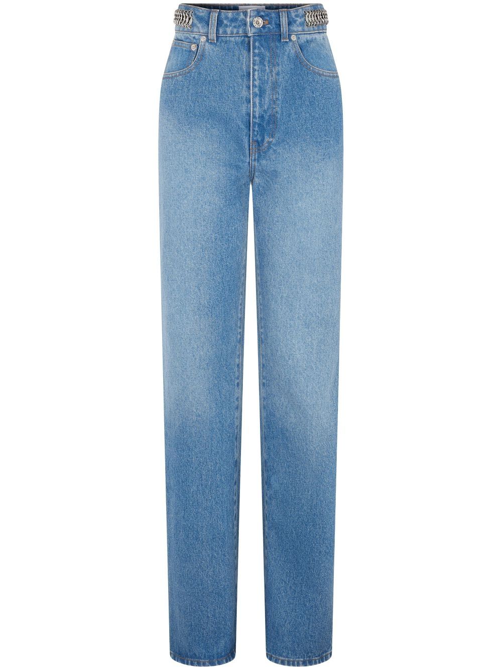 Rabanne chain-embellished straight-leg jeans - Blue von Rabanne