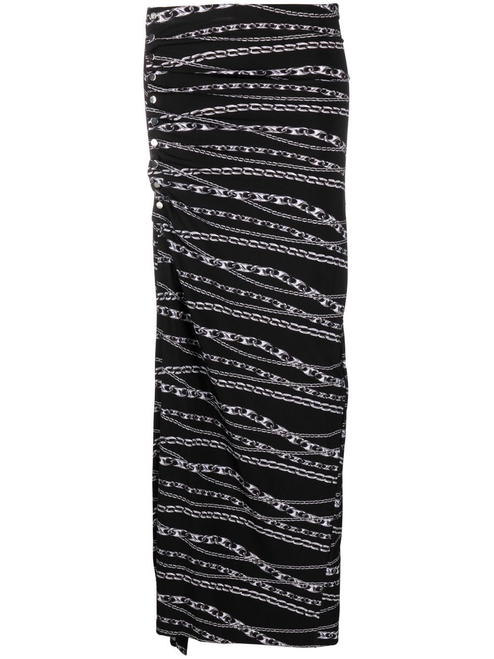 Rabanne chain-print midi skirt - Black von Rabanne