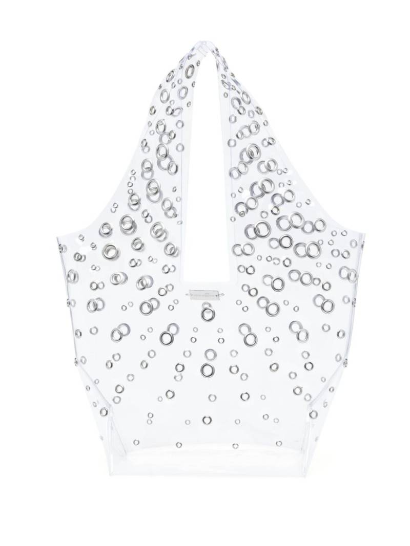 Rabanne eyelet-embellished transparent tote bag - Neutrals von Rabanne