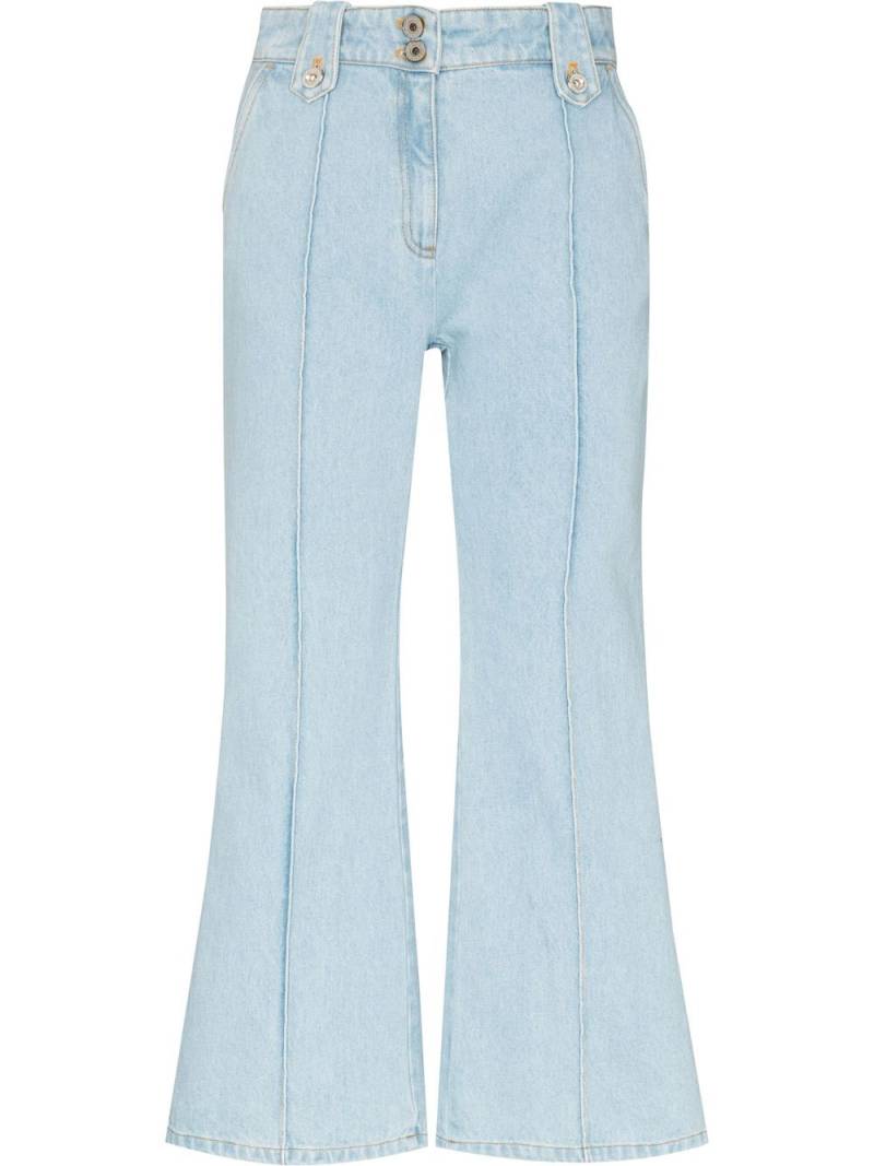 Rabanne flared cropped denim jeans - Blue von Rabanne