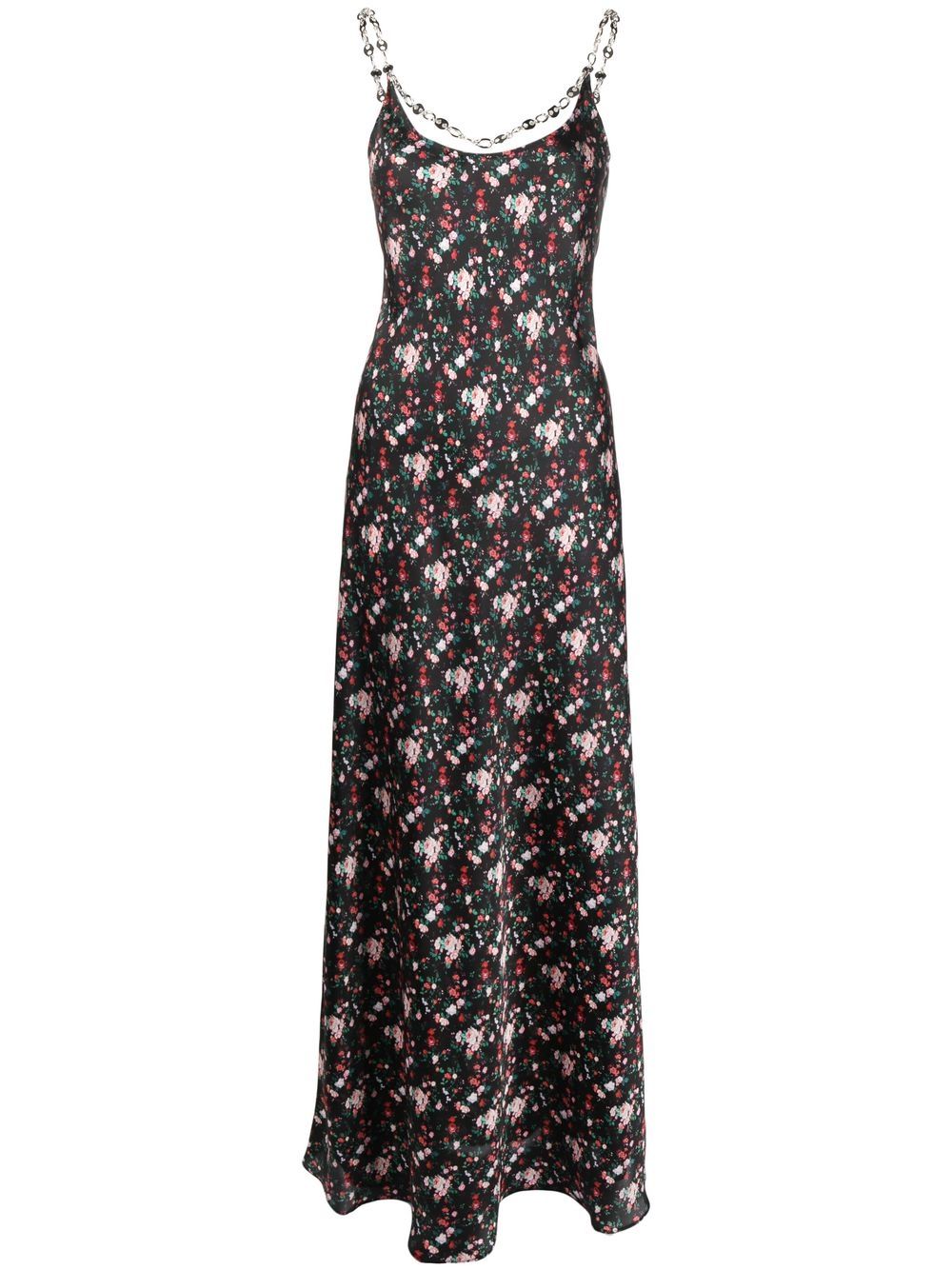 Rabanne floral-print chain-link maxi dress - Black von Rabanne