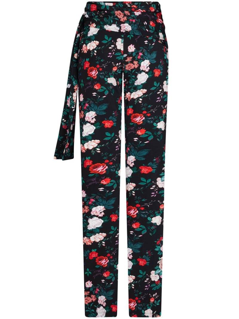 Rabanne floral-print straight trousers - Black von Rabanne