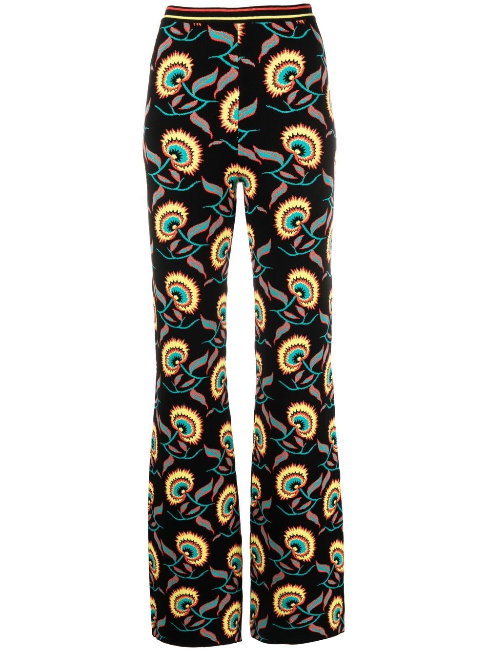 Rabanne floral-print trousers - Black von Rabanne