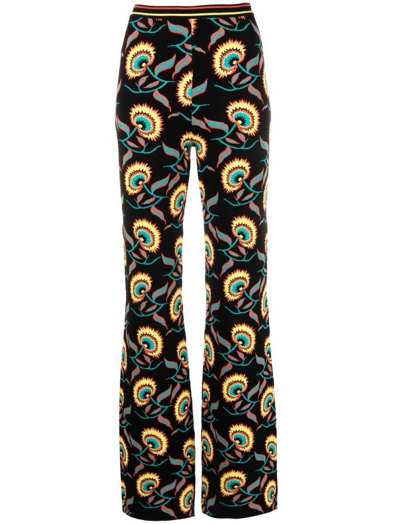 Rabanne floral-print trousers - Black von Rabanne