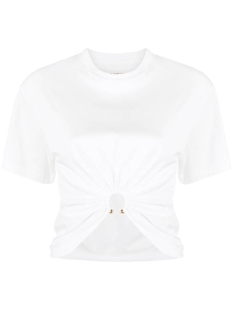 Rabanne gathered cotton T-shirt - White von Rabanne