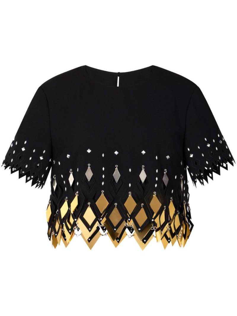 Rabanne embellished crop top - Black von Rabanne