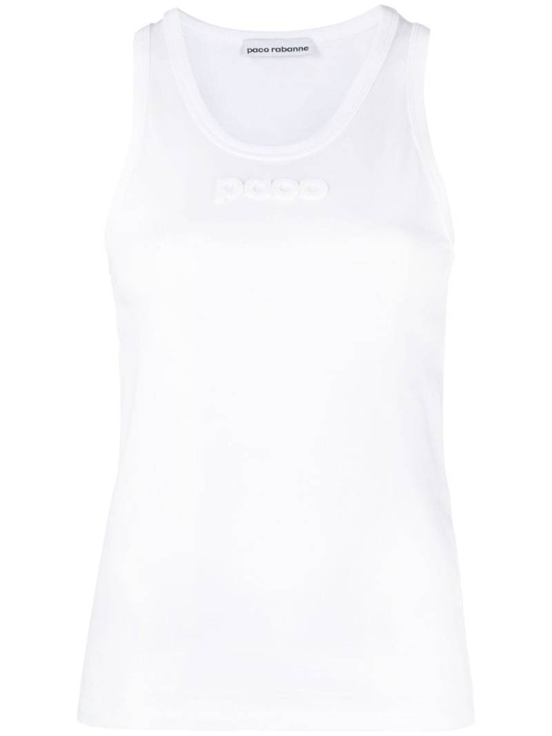 Rabanne logo-embossed cotton tank top - White von Rabanne