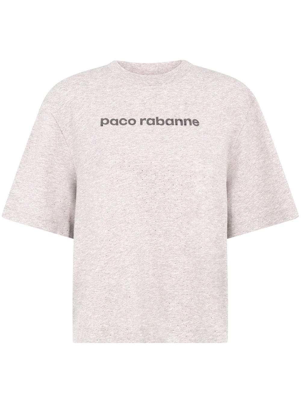 Rabanne logo-print rhinestone T-shirt - Grey von Rabanne