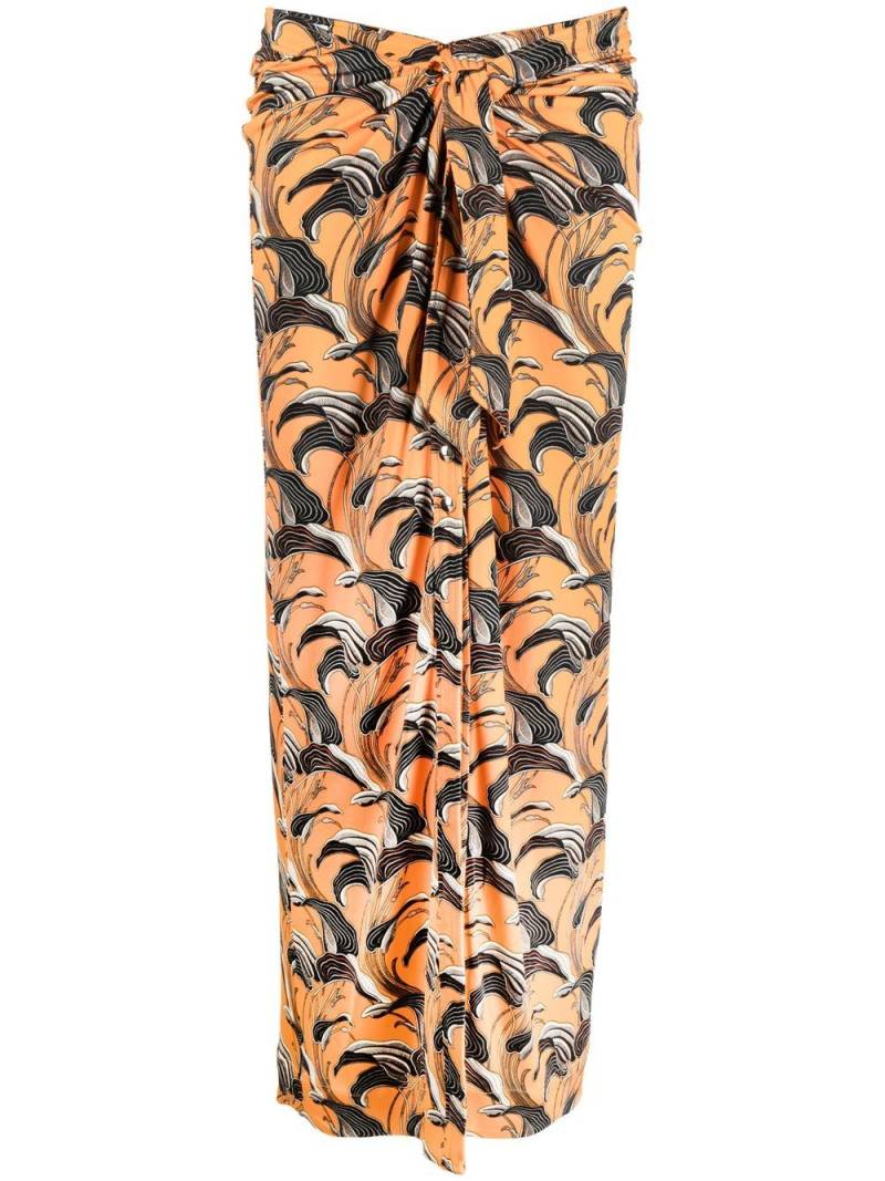 Rabanne printed ruched skirt - Orange von Rabanne