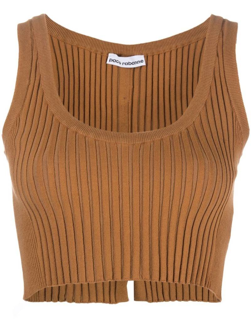 Rabanne ribbed cropped top - Brown von Rabanne