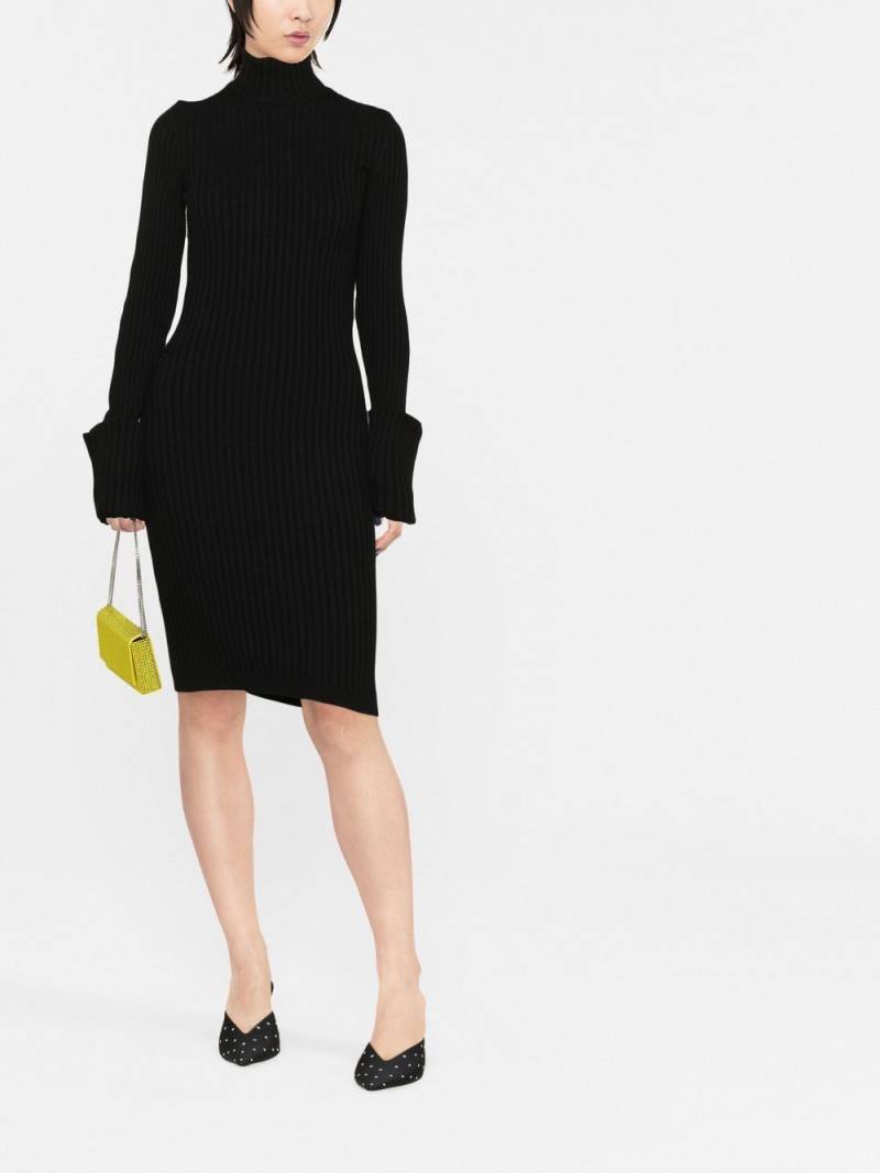 Rabanne ribbed-knit roll-neck dress - Black von Rabanne