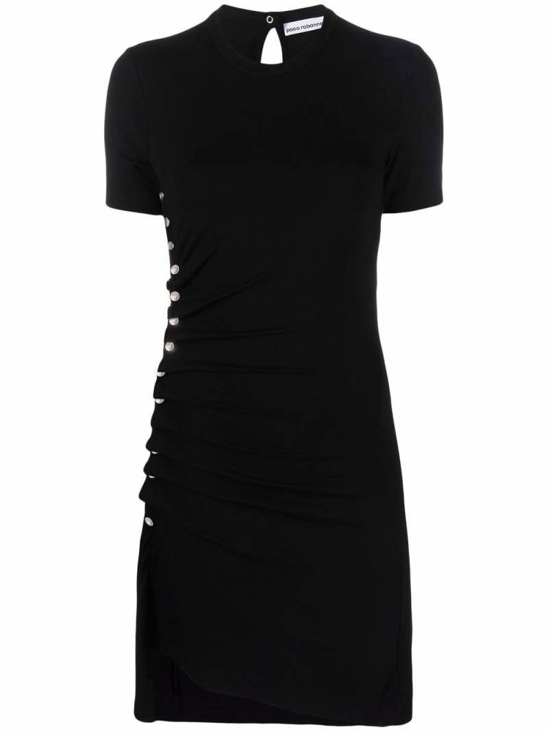 Rabanne rivet-embellished asymmetric dress - Black von Rabanne