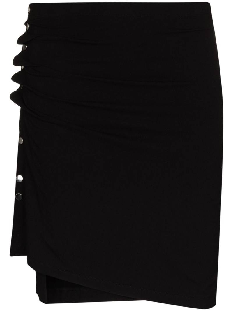 Rabanne ruched-detail asymmetric miniskirt - Black von Rabanne