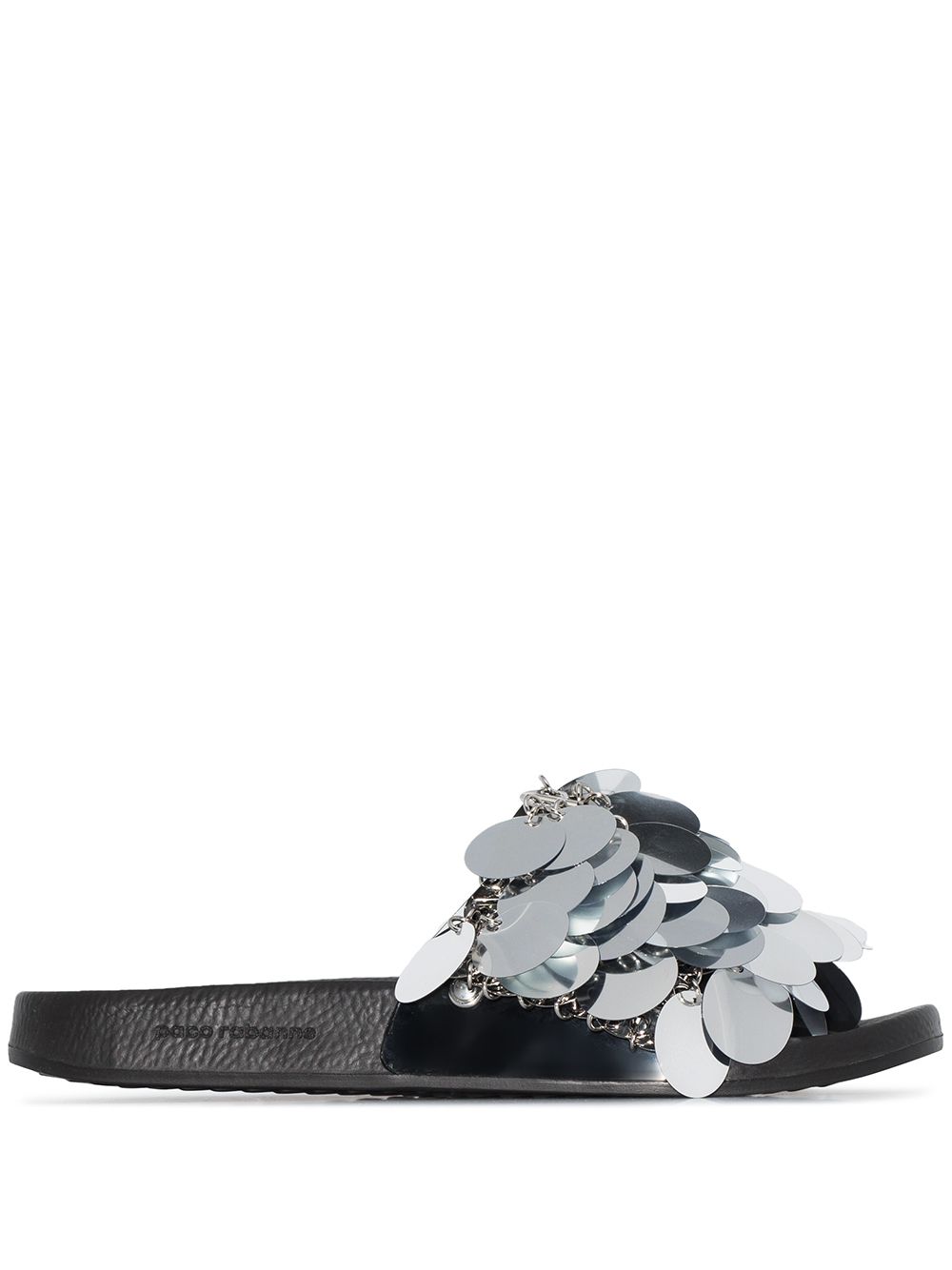 Rabanne sequin strap slides - Silver von Rabanne