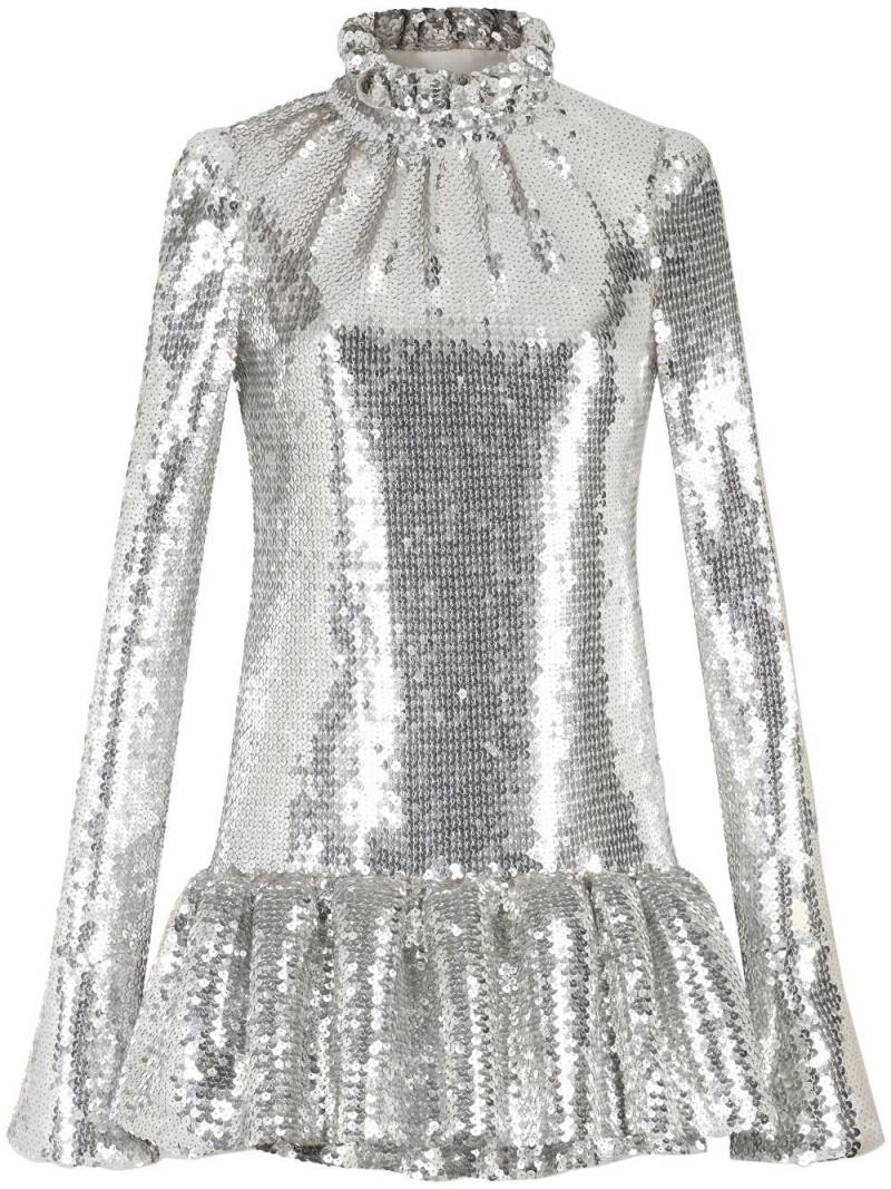 Rabanne sequined ruffled minidress - Silver von Rabanne