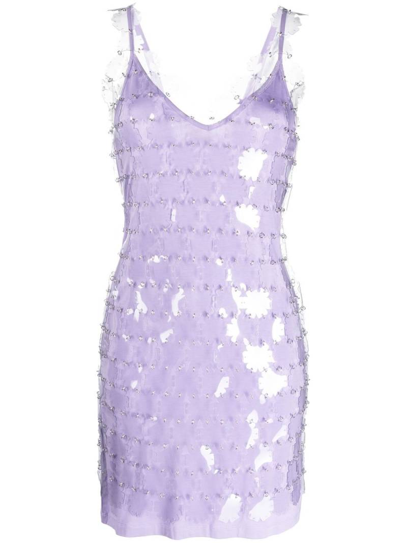 Rabanne sequinned V-neck mini dress - Purple von Rabanne