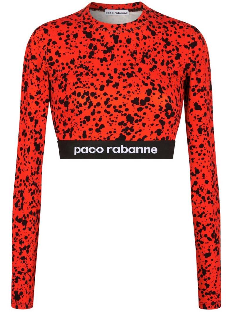 Rabanne sports long-sleeve cropped top - Red von Rabanne