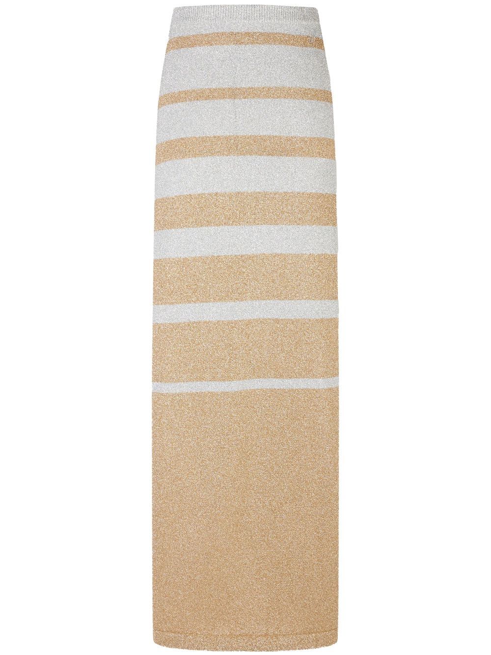 Rabanne striped-pattern lurex maxi skirt - Neutrals von Rabanne