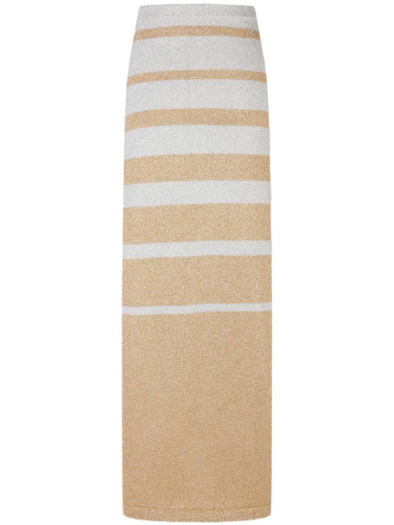 Rabanne striped-pattern lurex maxi skirt - Neutrals von Rabanne