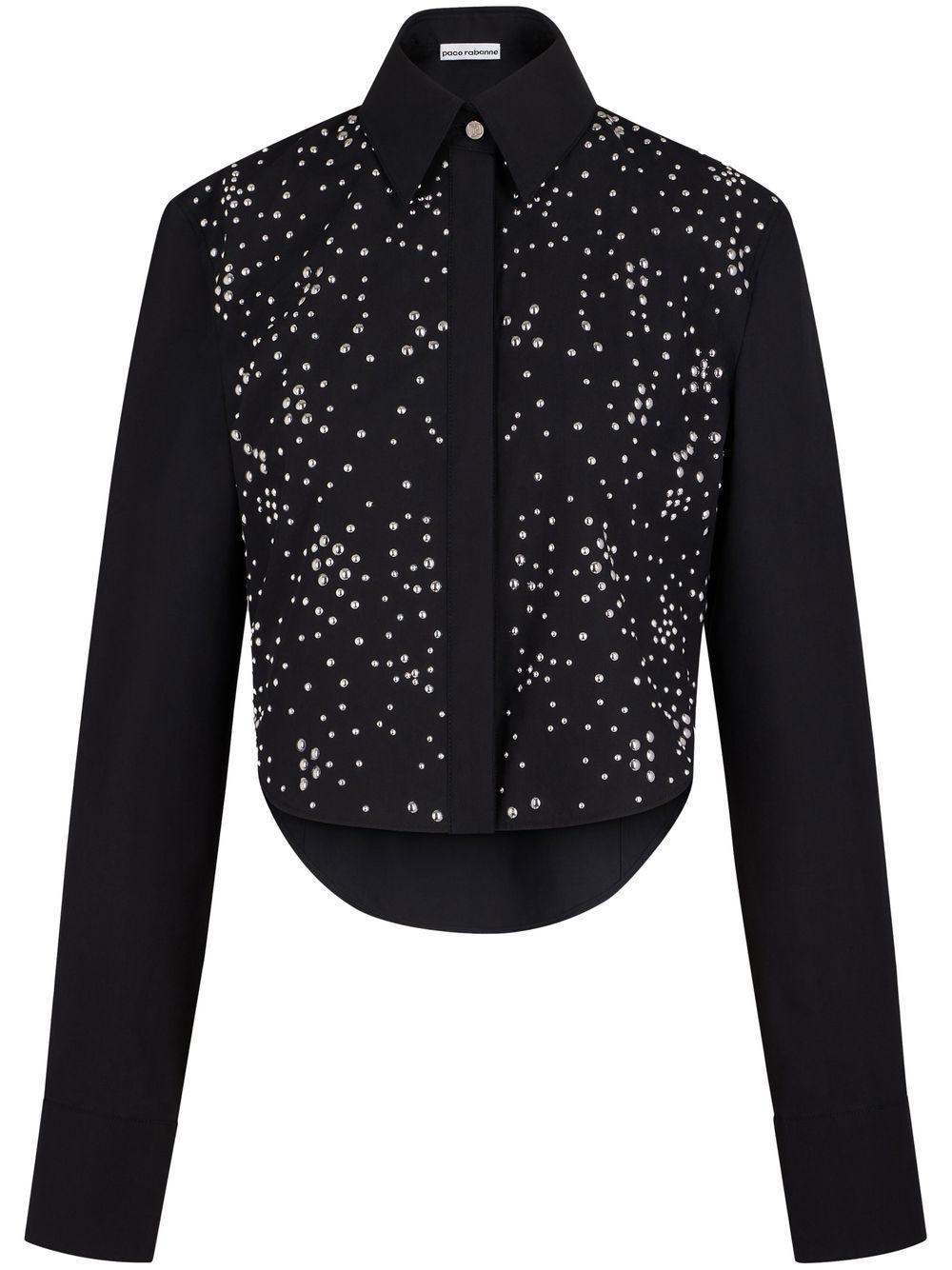 Rabanne stud-embellished cropped shirt - Black von Rabanne