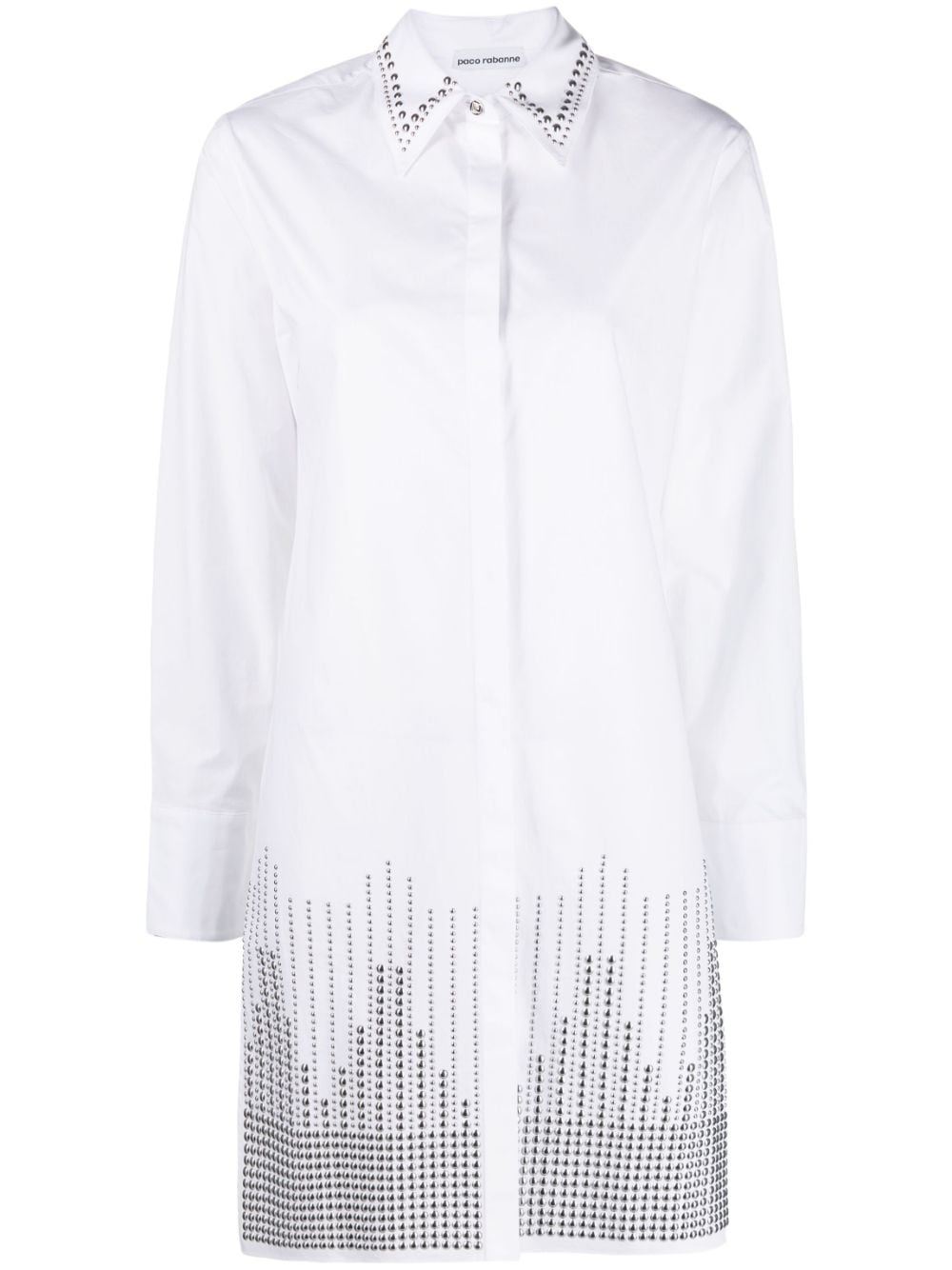 Rabanne stud-embellished shirtdress - White von Rabanne