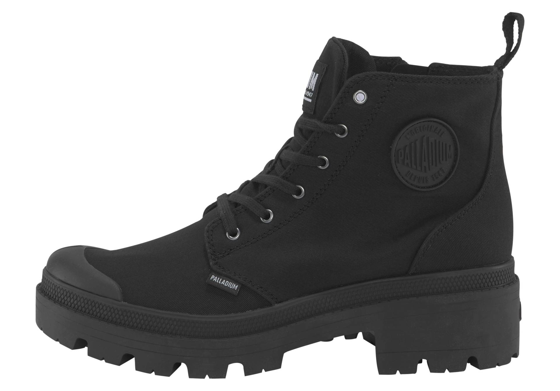 Palladium Schnürstiefelette »PALLABASE TWILL«, Schnürstiefel, Schnürstiefelette aus Canvas mit Reissverschluss Palladium Schnürstiefelette »PALLABASE TWILL«, Schnürstiefel, Schnürstiefelette aus Canvas mit Reissverschluss von Palladium