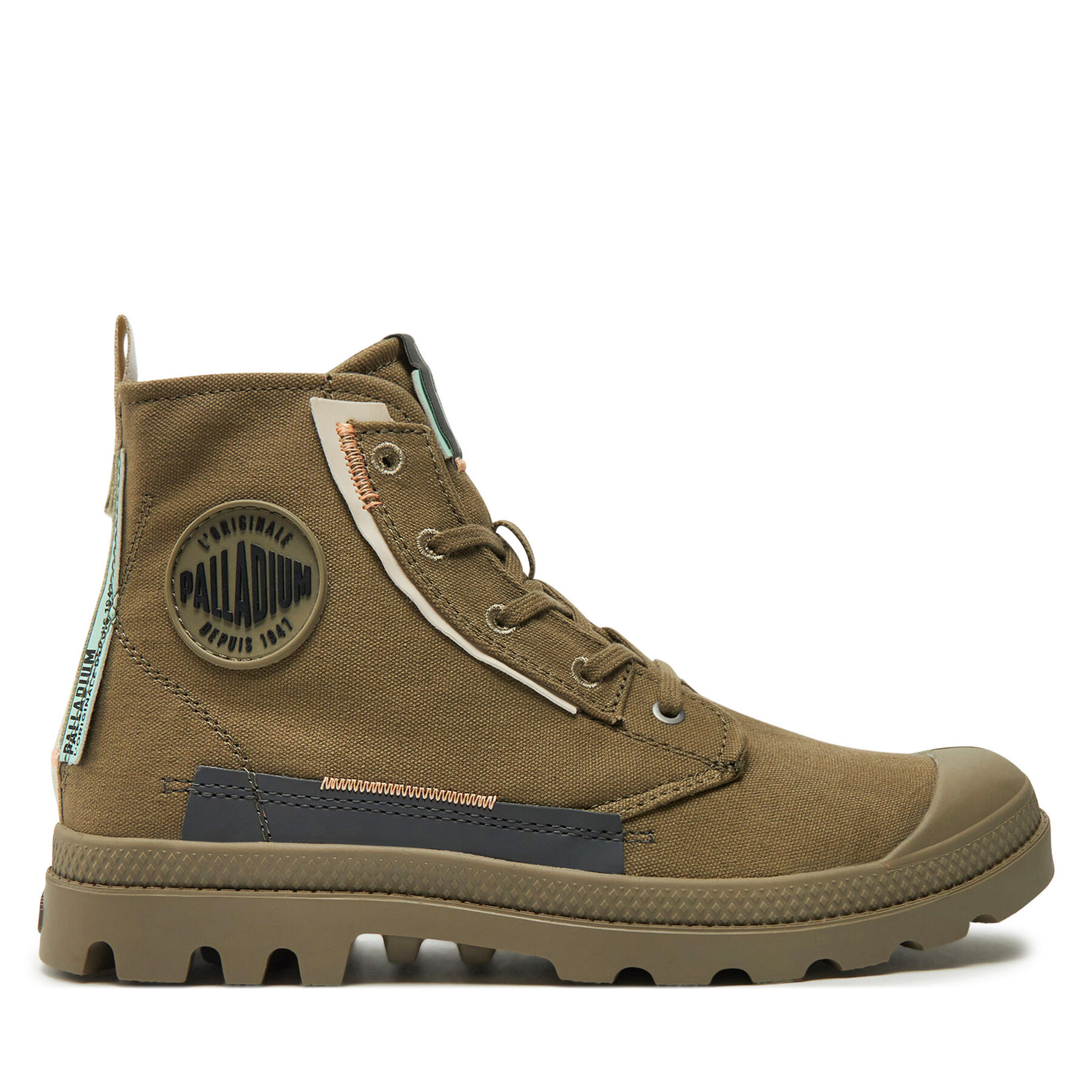 Schnürstiefeletten Palladium Pampa Underlayer 99183-377-M 377 DUSTED BLUE Blau Schnürstiefeletten Palladium Pampa Underlayer 99183-377-M 377 DUSTED BLUE Blau von Palladium