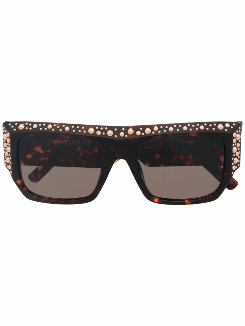 Palm Angels Eyewear Casablanca studded square-frame sunglasses - Brown von Palm Angels Eyewear