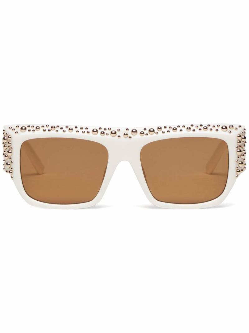 Palm Angels Eyewear Casablanca studded square-frame sunglasses - Brown von Palm Angels Eyewear