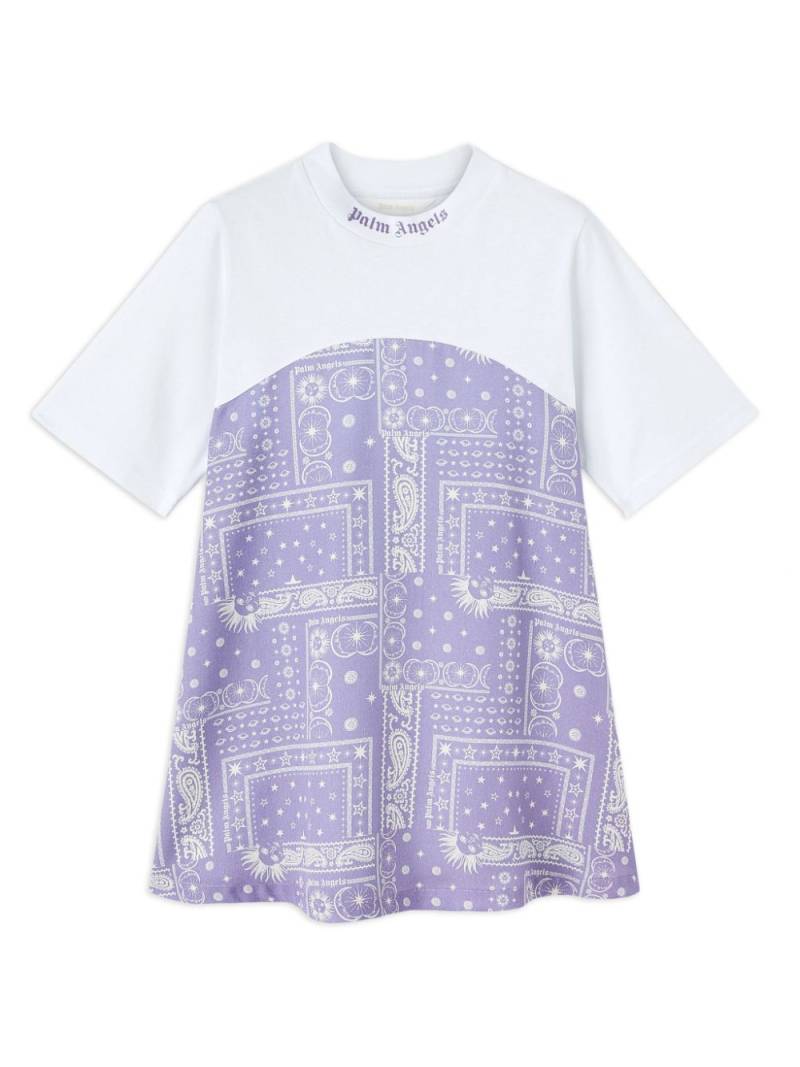 Palm Angels Kids Astro Paisley T-shirt dress - Purple von Palm Angels Kids