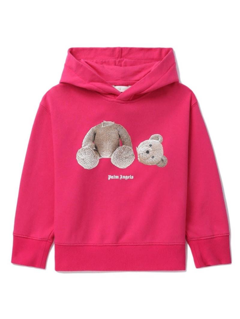 Palm Angels Kids Bear-print cotton hoodie - Pink von Palm Angels Kids