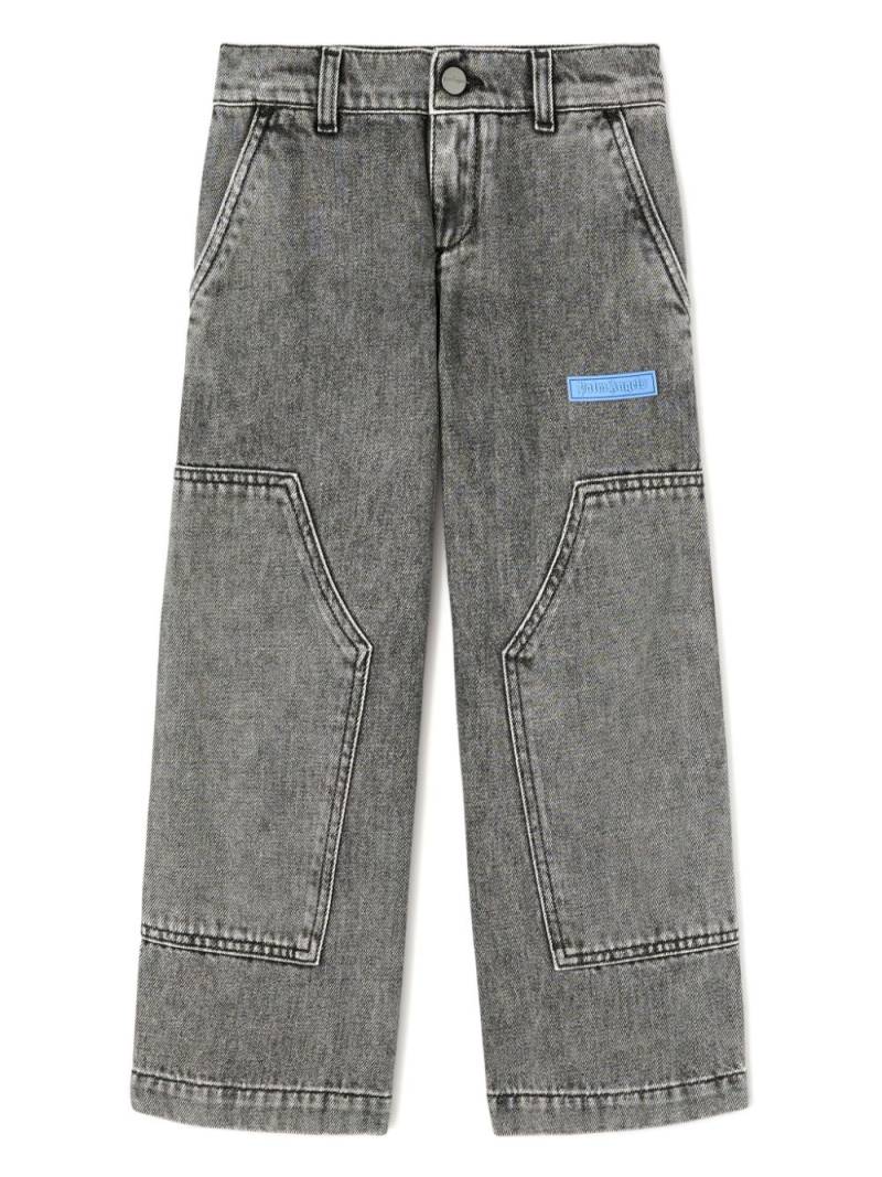 Palm Angels Kids Curved Logo jeans - Grey von Palm Angels Kids