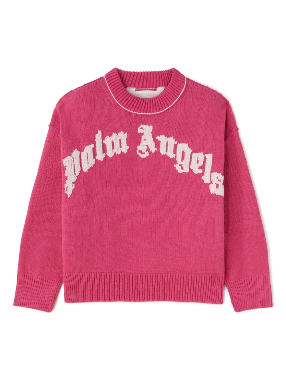 Palm Angels Kids Curved Logo long-sleeve jumper - Pink von Palm Angels Kids