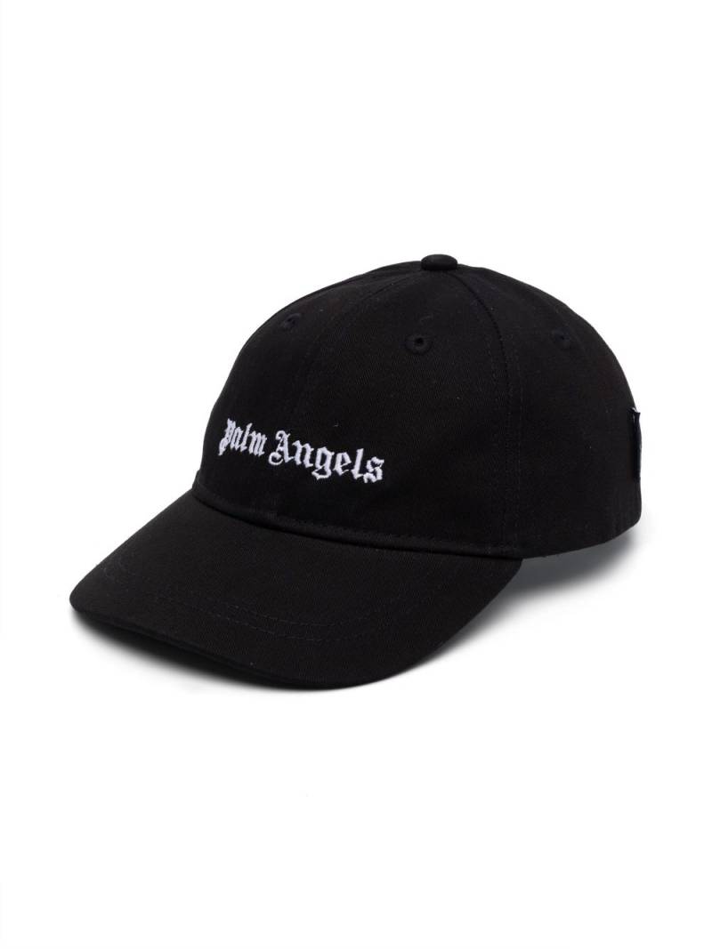 Palm Angels Kids embroidered-logo cotton cap - Black von Palm Angels Kids