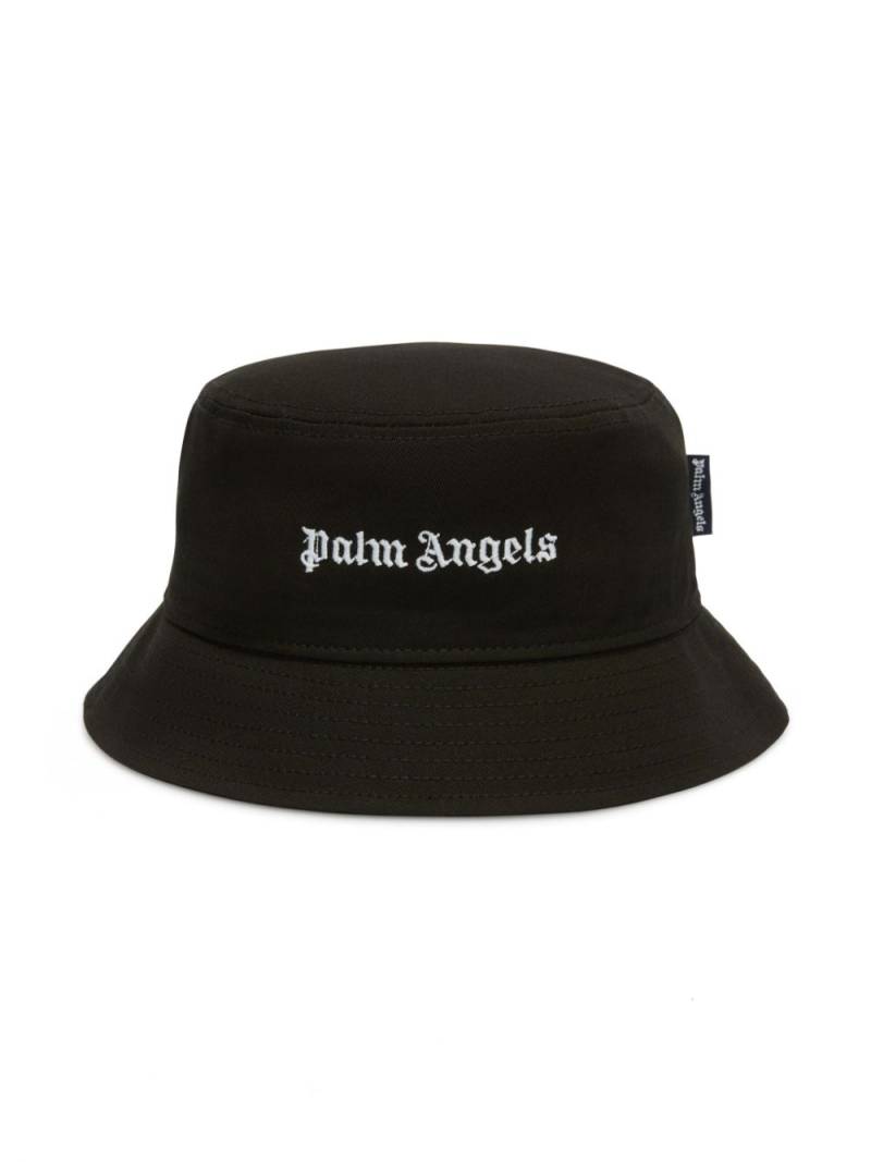 Palm Angels Kids logo bucket hat - Black von Palm Angels Kids